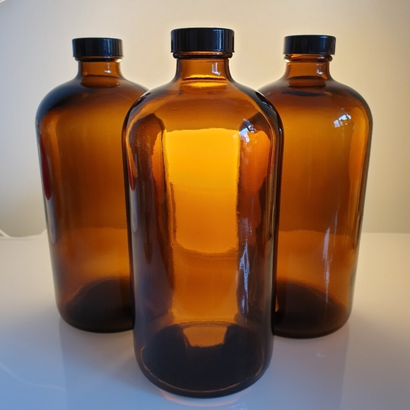 3 x Amber Glass Bottles, 1L each - Picture 1 of 3